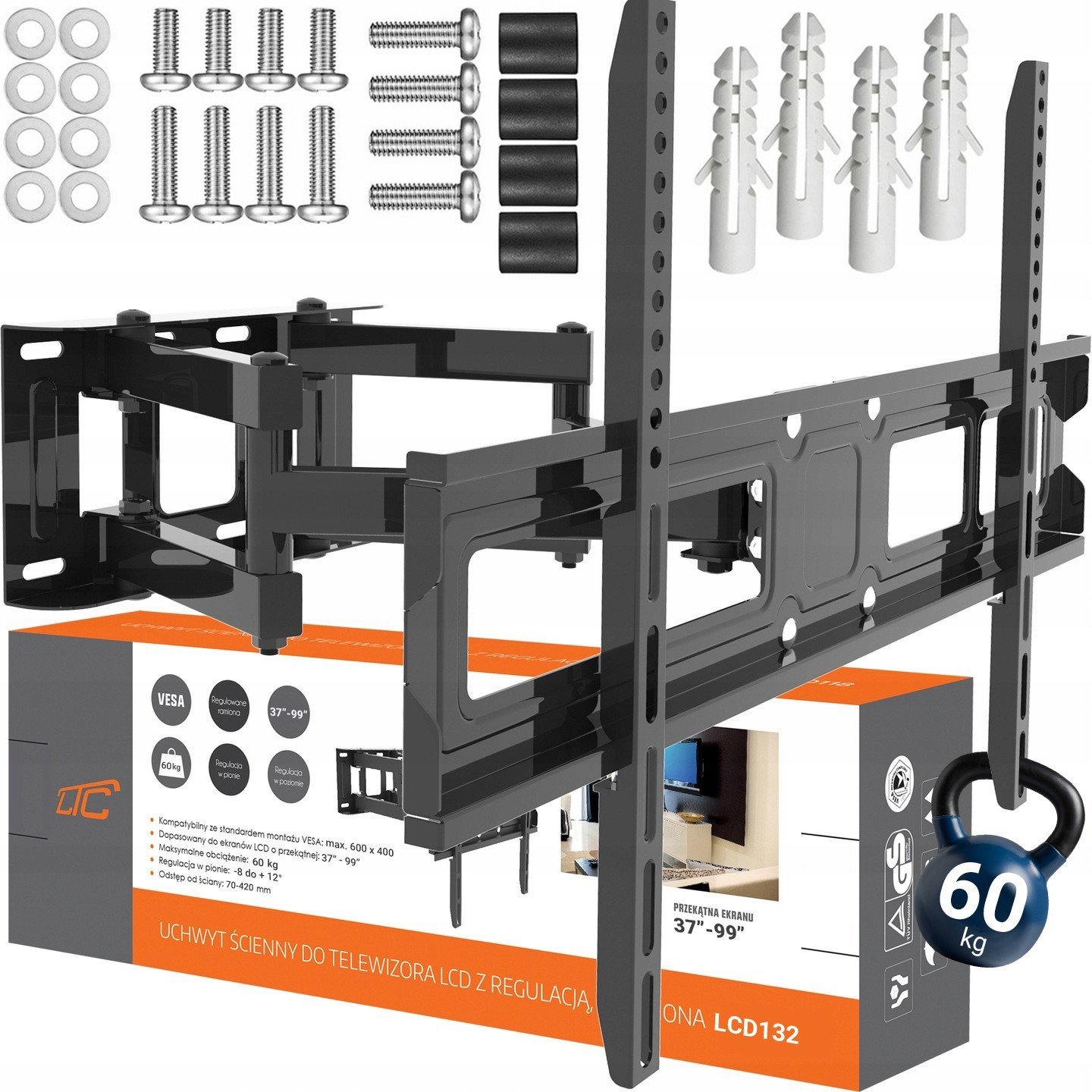 Uchwyt do telewizora LCD 37-99" VESA 600x400
