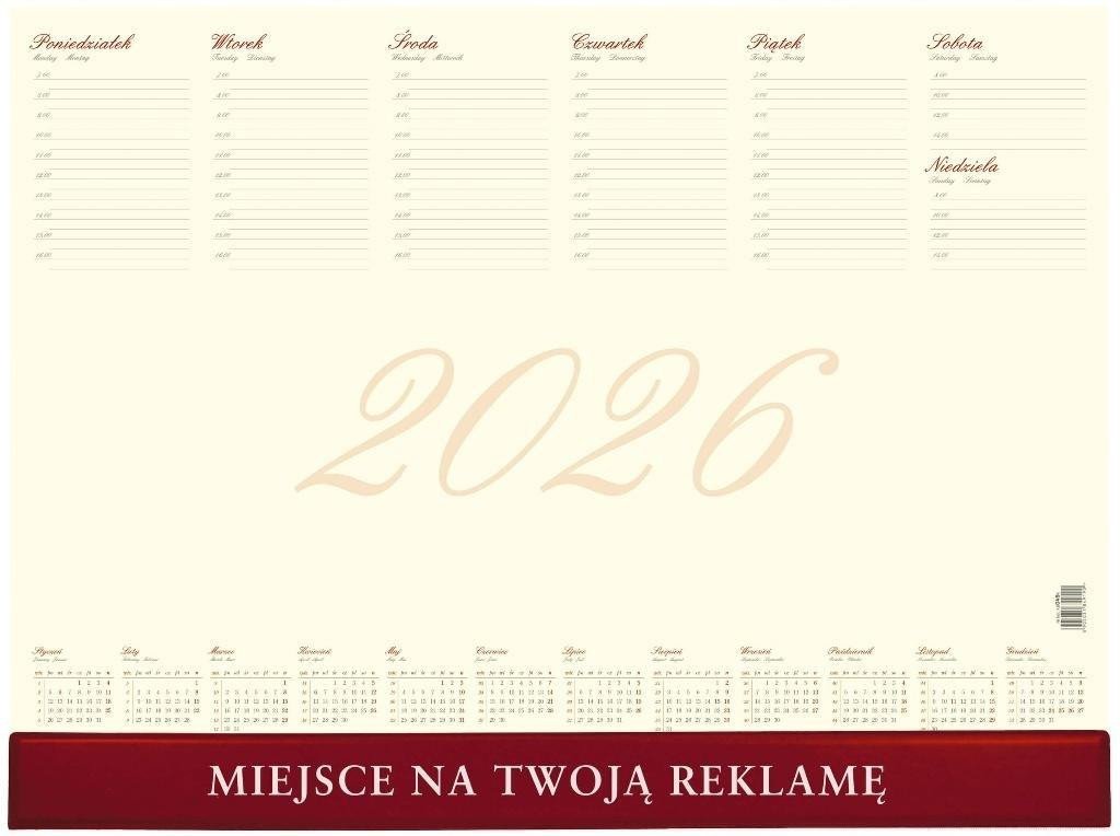 Kalendarz 2026 biuwar business