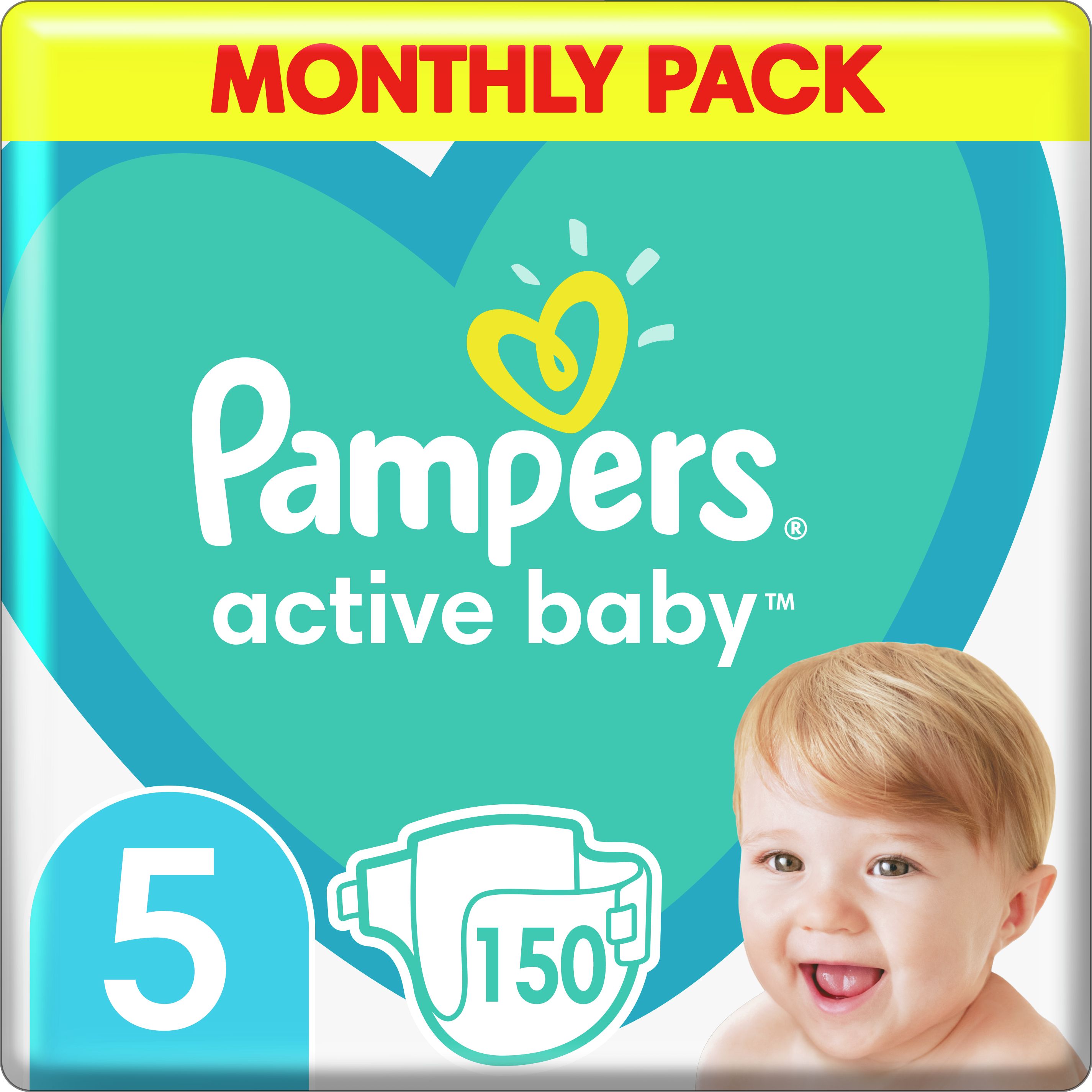 Pampers Pieluchy Active Baby 5, 11-16 kg, 150 szt.
