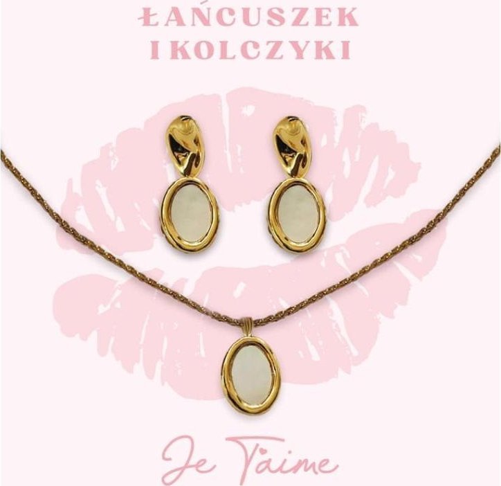 Zestaw biżuterii pozłacany na Walentynki