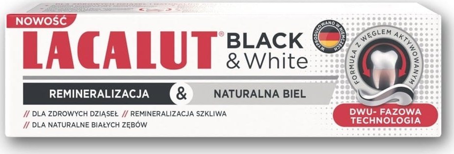 Zdrovit LACALUT Black & White Pasta do zębów 75 ml