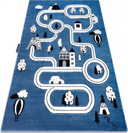 Dywany Łuszczów Dywan PETIT TOWN MIASTO ULICE niebieski, 200x290 cm