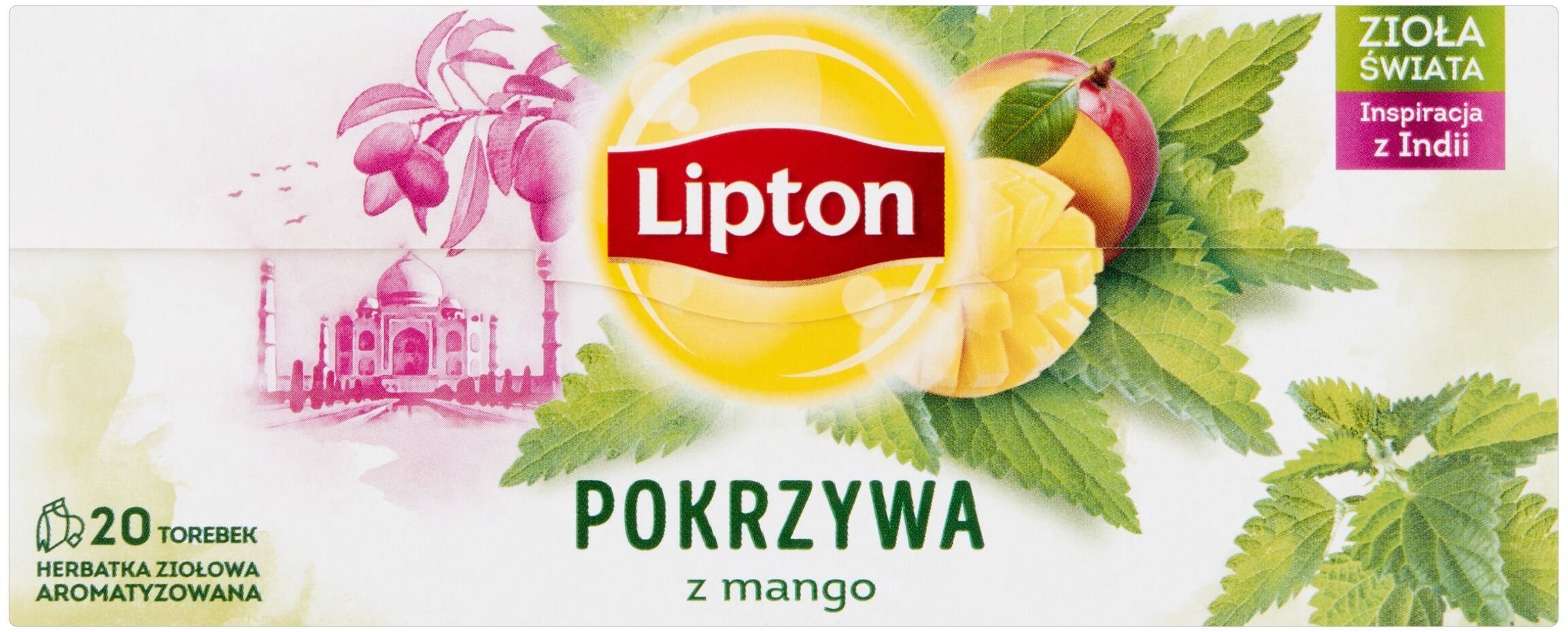 Lipton Herbatka ziołowa aromatyzowana Pokrzywa z mango 20 torebek