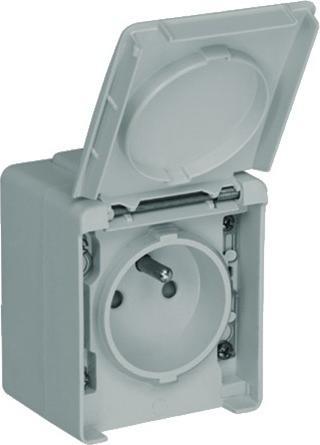 Efapel EFAPEL WATERPROOF48 GNIAZDO Z UZIEMIENIEM N/T IP65 SZARY 48112 KCZ