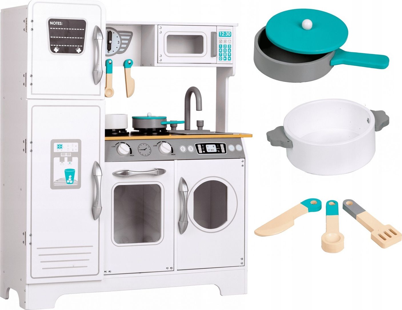 Ecotoys Ogromna biała drewniana kuchnia dla dzieci