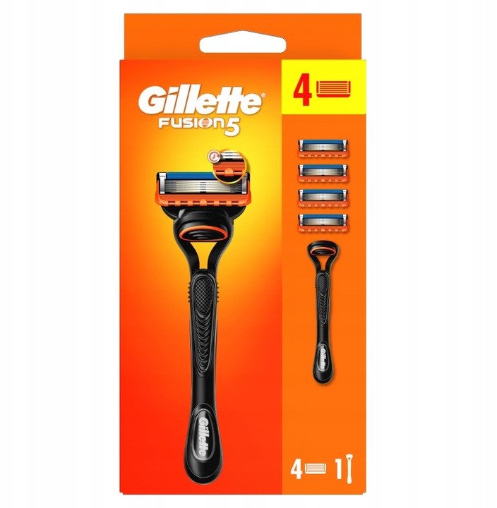 GILLETTE FUSION 5 RĄCZKA + 4x WYMIENNE OSTRZA ORYGINAŁ maszynka na wkłady