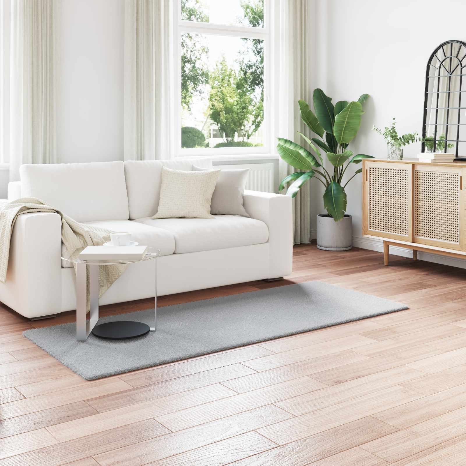 vidaXL Dywan z sztucznego królika Olite szary 100 x 200 cm Poliester