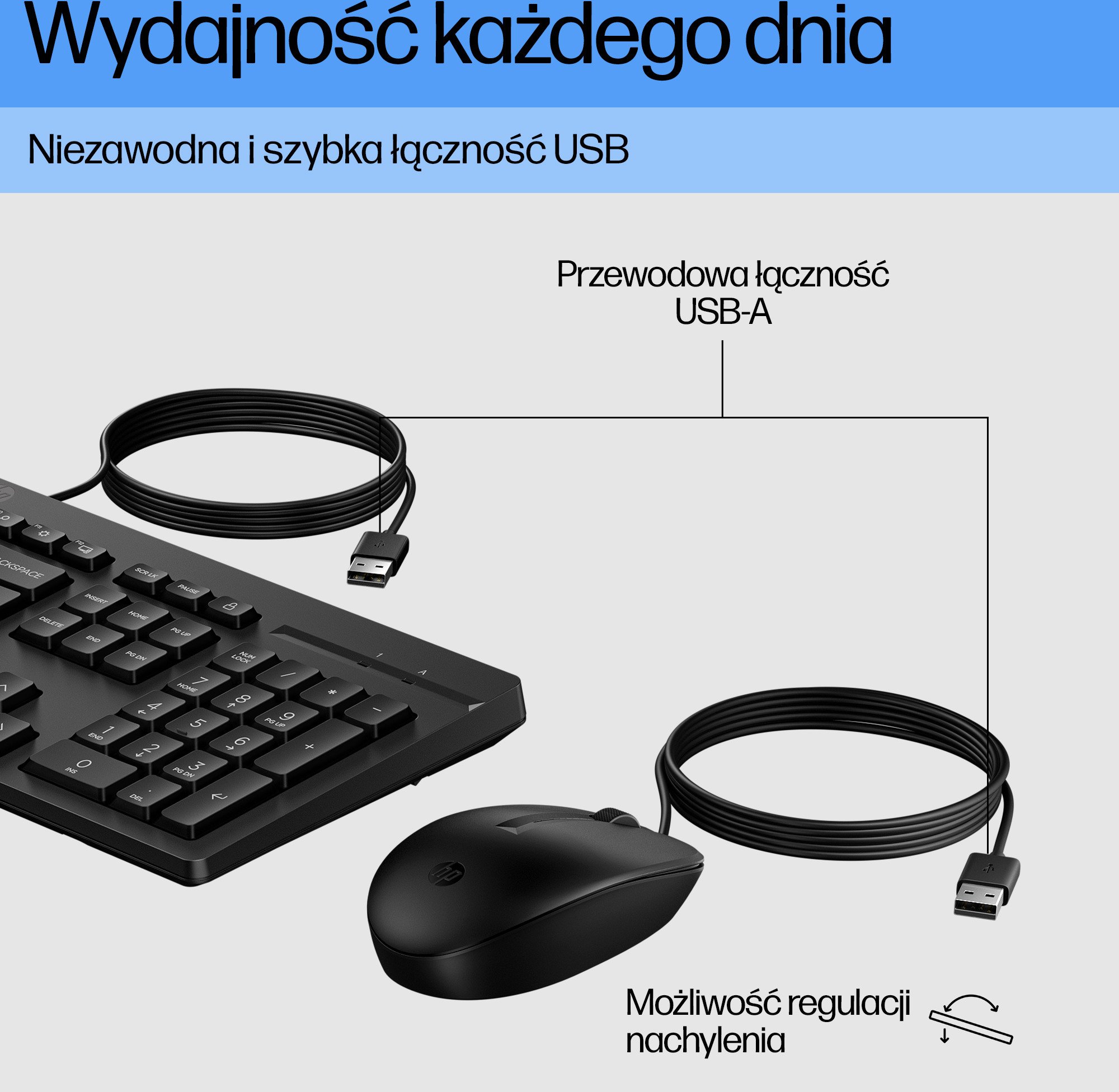 Klawiatura + mysz HP 225 G2 USB Wired Mouse Keyboard Combo, Copilot Key - Black - ESTONIAN