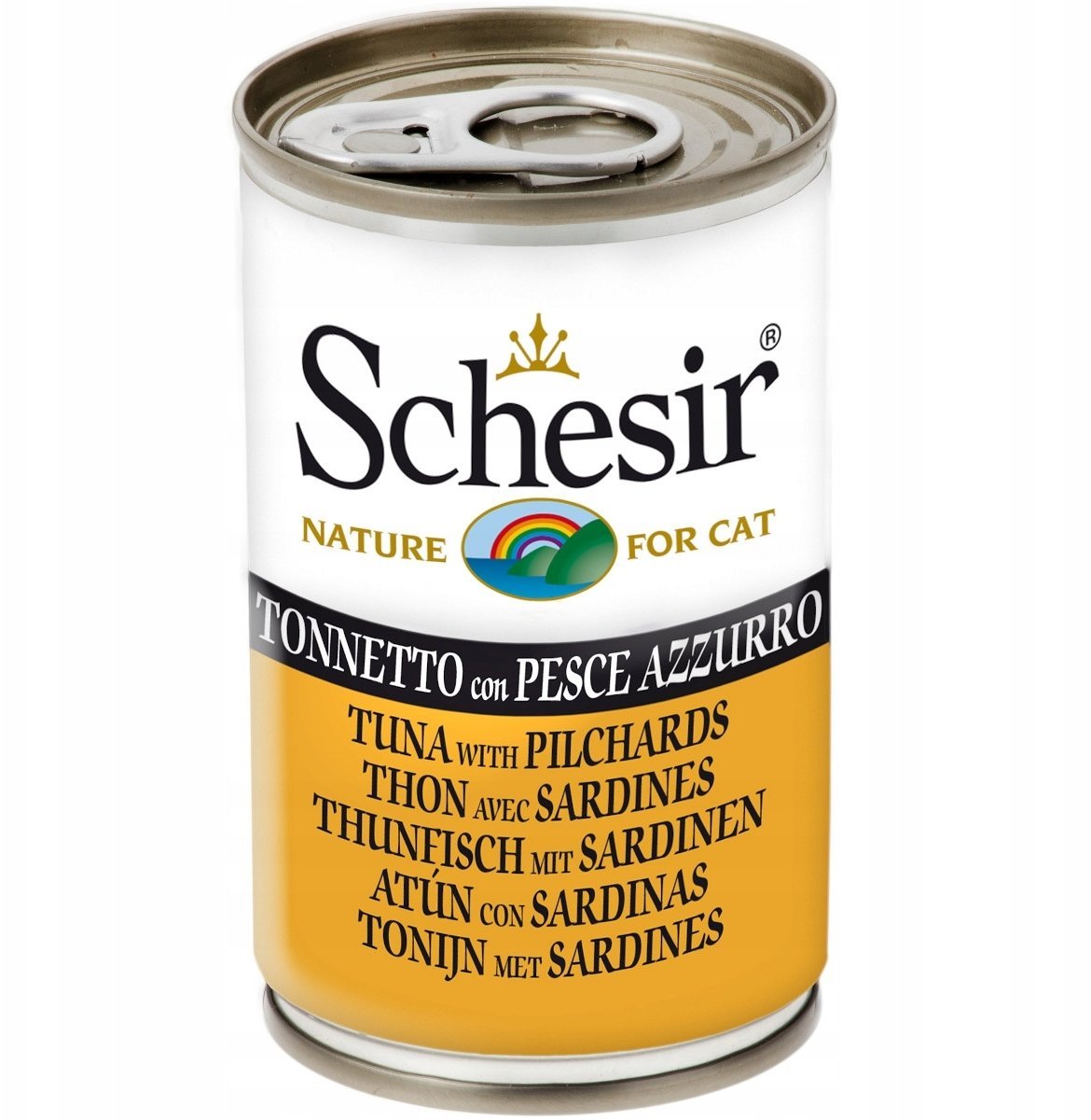 Schesir C&B karma mokra dla kotów tuńczyk z sardynkami w galarecie 140 g puszka