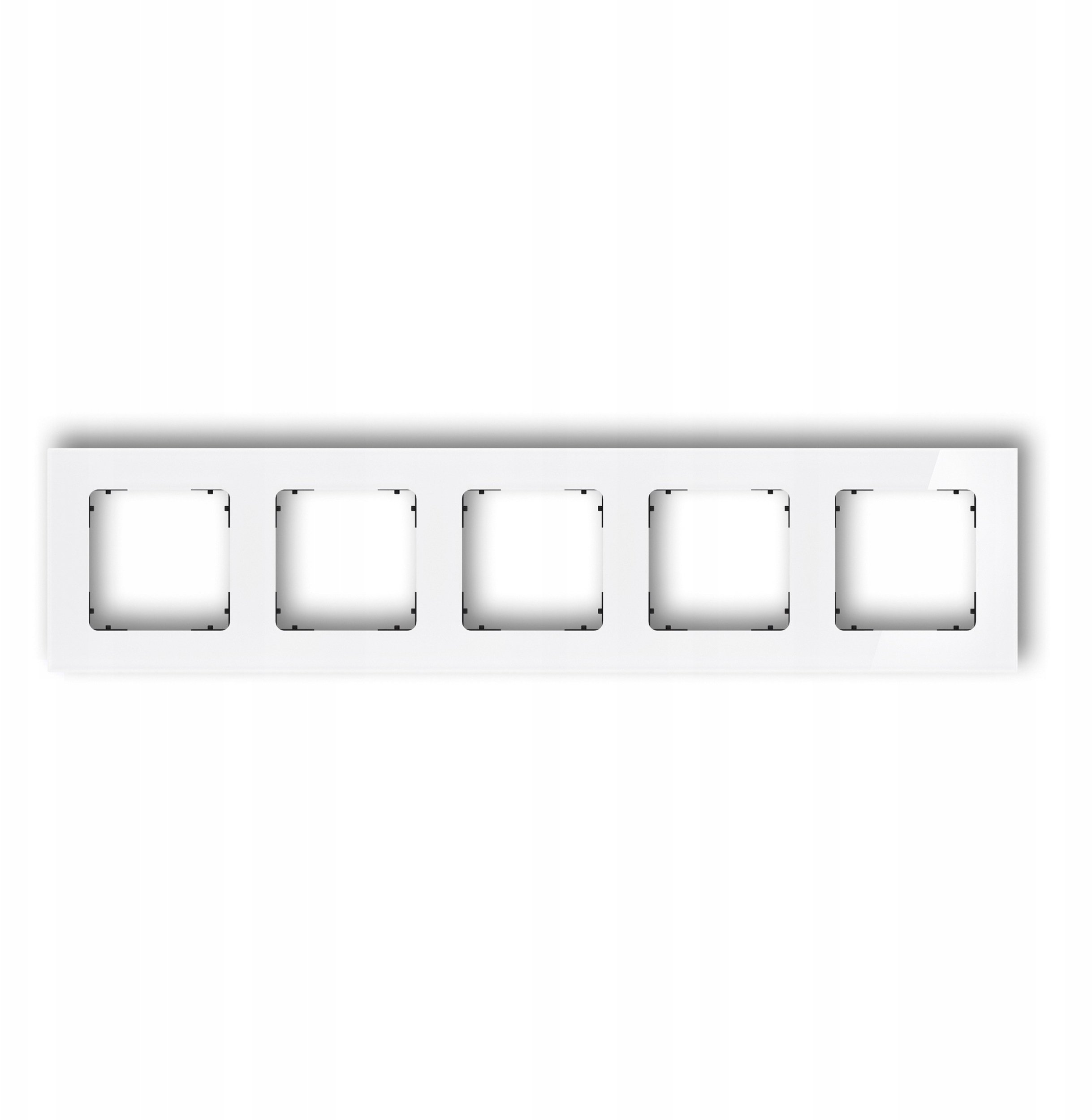 Karlik Ramka uniwersalna pięciokrotna kwadratowa - efekt szkła (ramka: biała spód: czarny) 0-12-IRSK-5