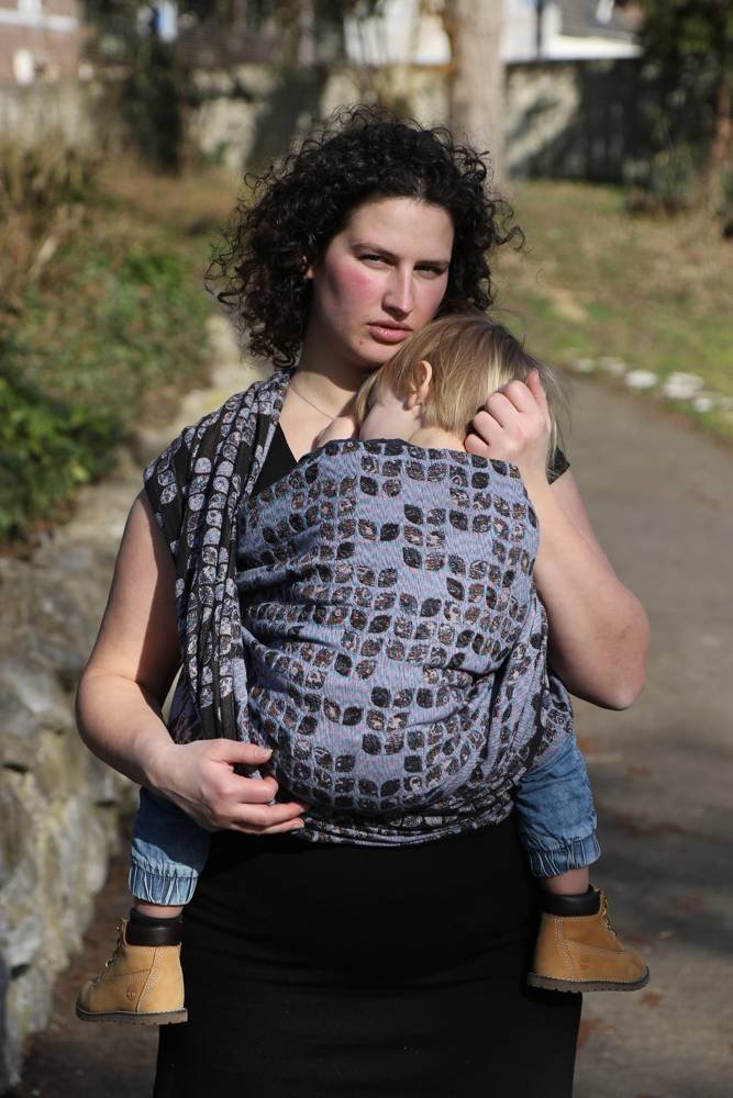 Yaro Slings Chusta tkana Yaro Sling - Petals Ultra Blue Mouline Linen Seacell 5 (4.2 m.)