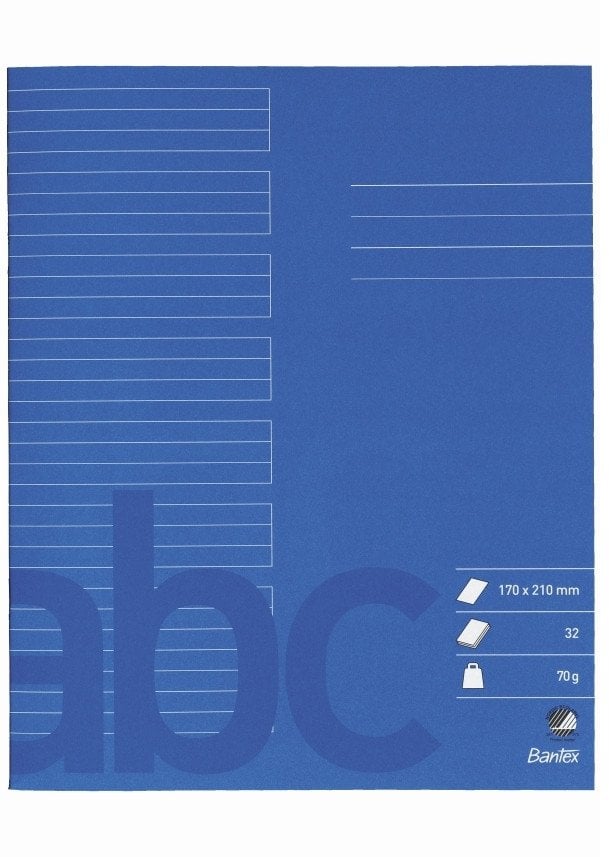 Bantex Skrivehæfte bantex, 17 x 21 cm, 24 linjer (6+6+6 mm), koboltblå, 20 stk.