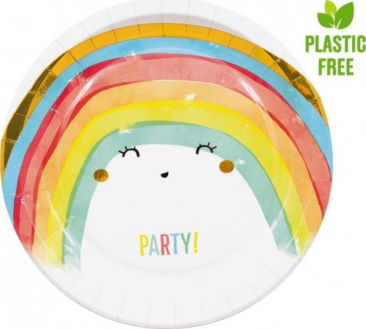 GoDan TALERZYKI PAPIEROWE RAINBOW PART 8SZT 23CM