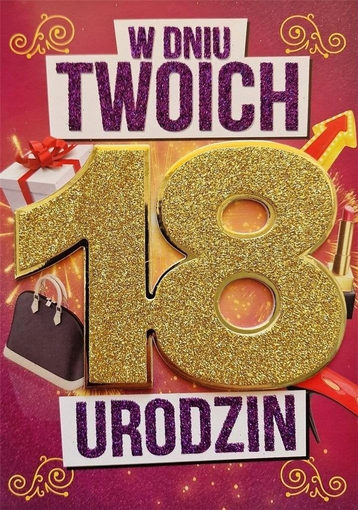 Yeku Karnet Urodziny 18 damskie