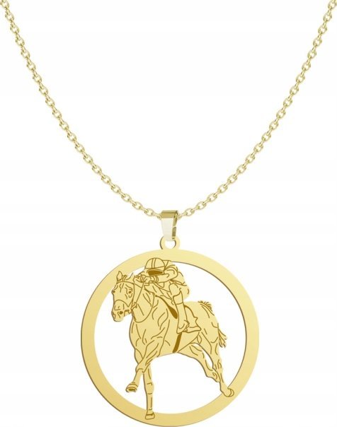 Radziszewska Jewellery Naszyjnik Złoty z Dżokejem 925 Wyścigi Konne Prezent GRAWER ŻYCZENIA GRATIS