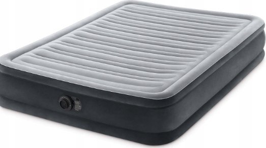 Materac welurowy dmuchany+pompka elektryczna intex 67768 dwuosobowy