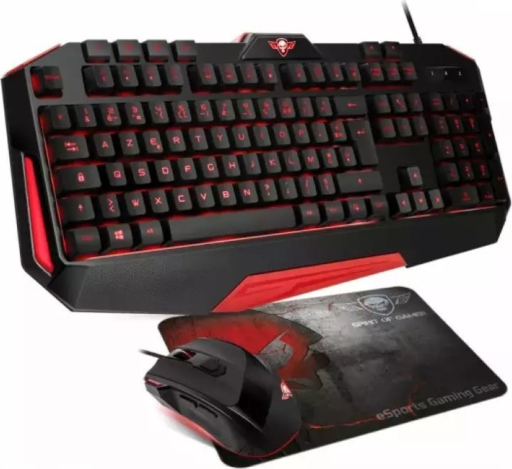 Klawiatura Spirit of gamer "Gaming Pack 3 in 1 Keyboard + Mouse + Pad Black"