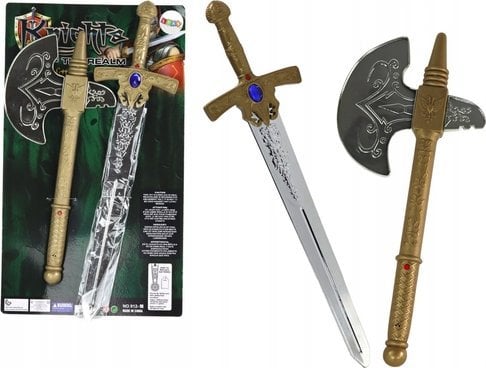 LeanToys Miecz Topór Zestaw Rycerza Broń Rycerska Dla Dzieci