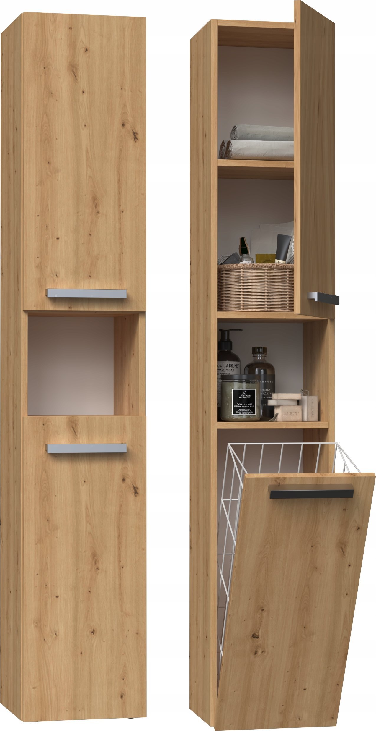 Lumarko Szafka Łazienkowa Regał Słupek Kosz Nel Iii Dąb Artisan