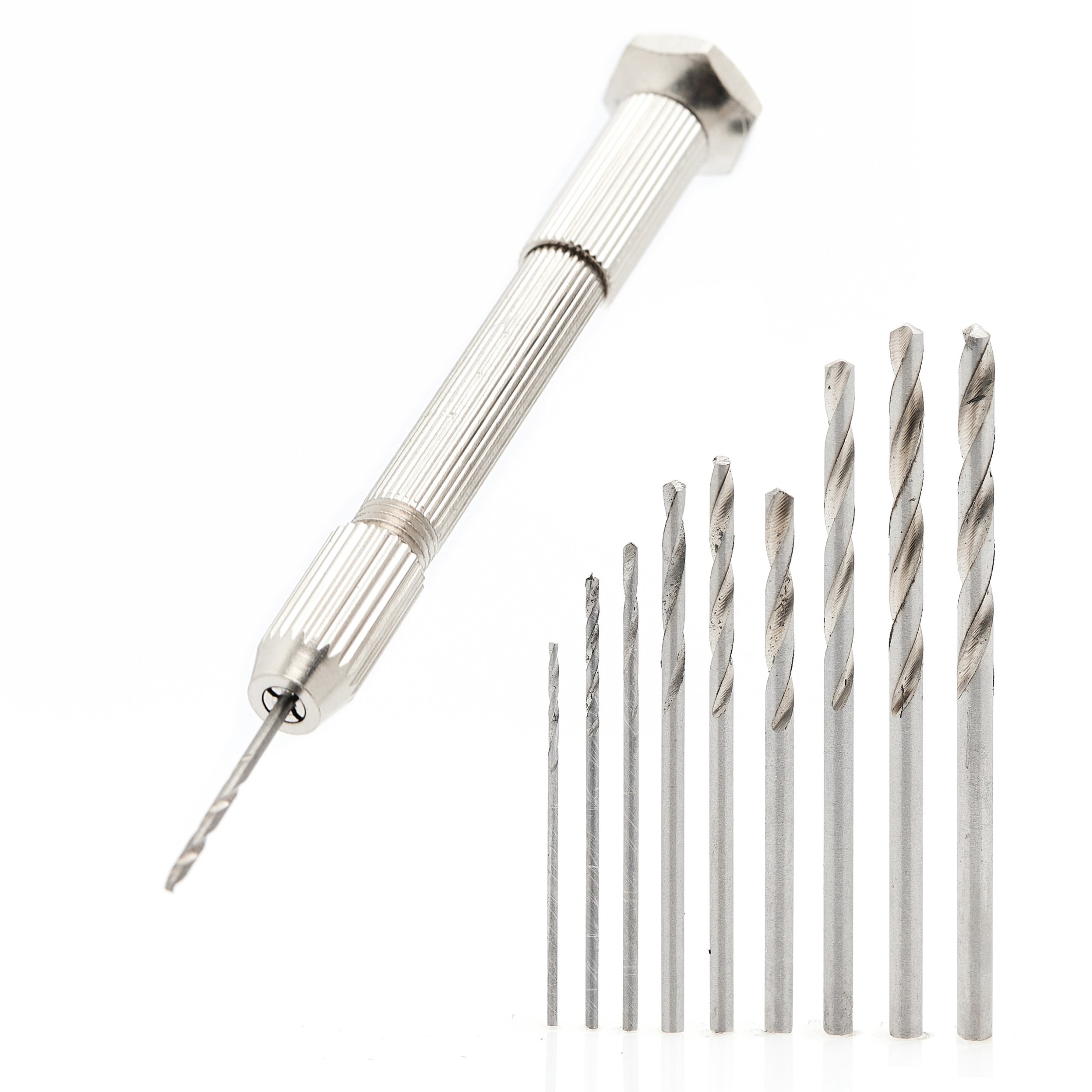 Ręczna Mini Wiertarka Dociskowa + 10 Wierteł 0,8-3mm