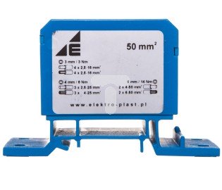 Elektro-Plast Blok rozdzielczy 2x4-50mm2 + 3x2,5-25mm2 + 4x2,5-16mm2 niebieski DB1-N