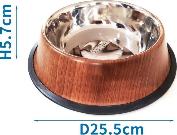 Nobleza Antypoślizgowa miska dla zwierząt z drewnianą powierzchnią Antypoślizgowa miska dla zwierząt z drewnianą powierzchnią