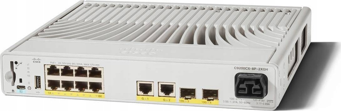 Switch Cisco Cisco Catalyst 9200CX - Network Essentials - Switch - compact - L3 - managed - 8 x 10/100/1000 (PoE+) + 2 x 1000Base-T + 2 x 10 Gigabit S