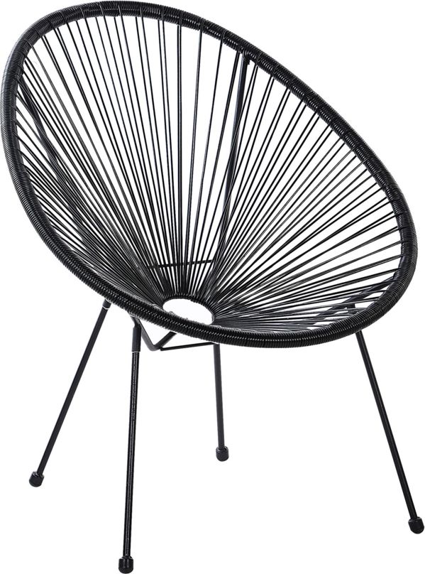 Beliani Krzesło rattanowe czarne ACAPULCO II