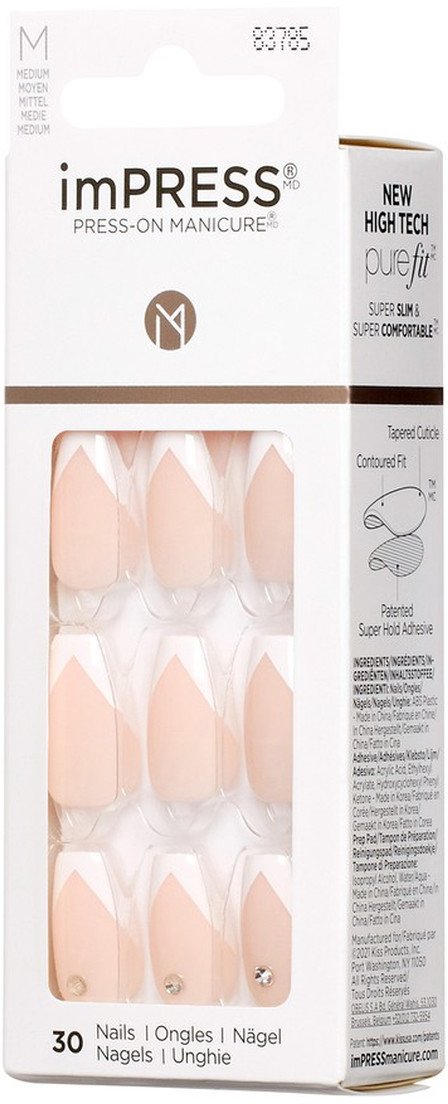 Kiss Sztuczne paznokcie samoprzylepne impress-so french 1op.(30szt)