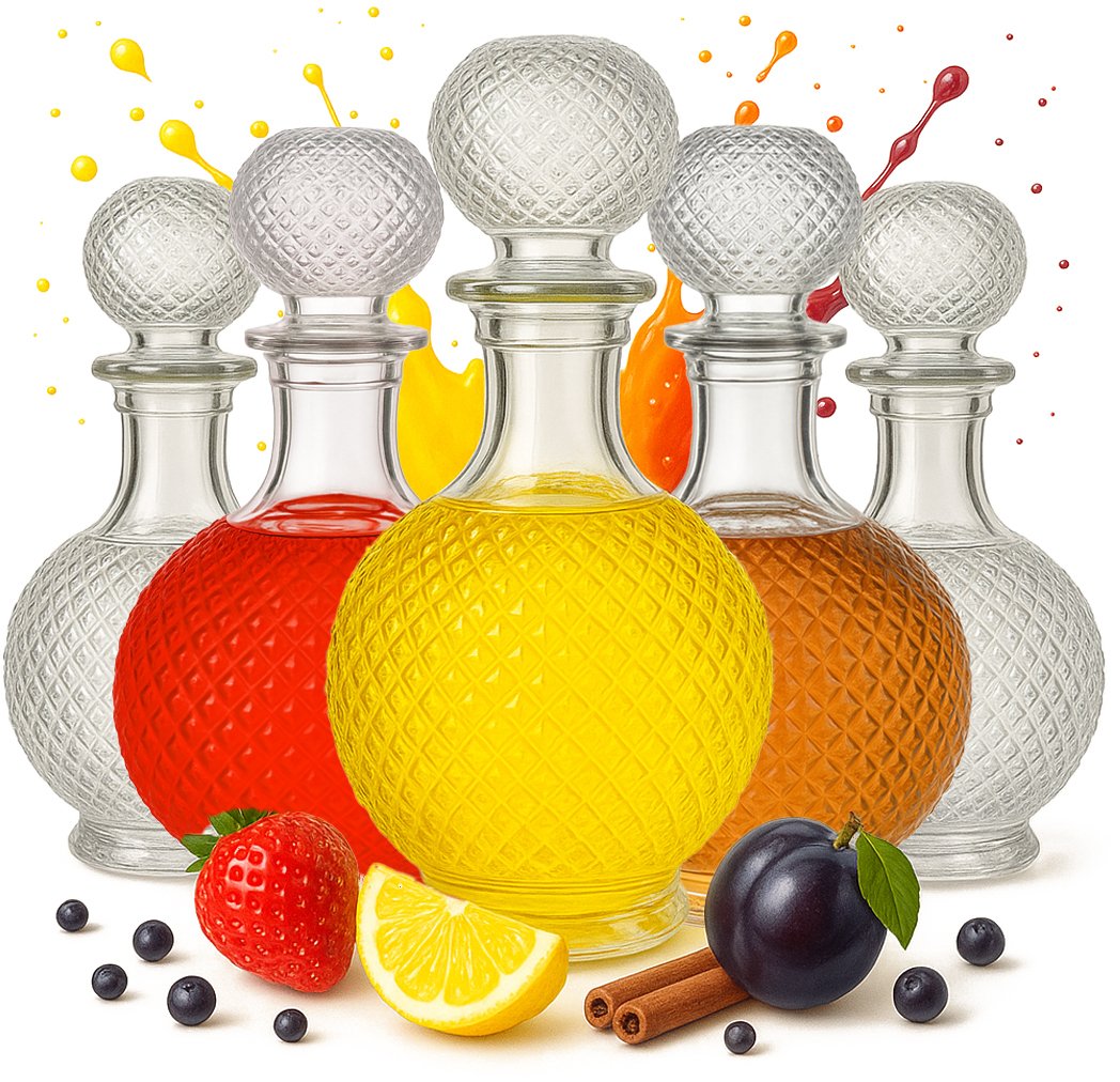 Bimberek 5x Szklana Karafka LUNA 1L na Nalewki Alkohol Pojemniki Szklane