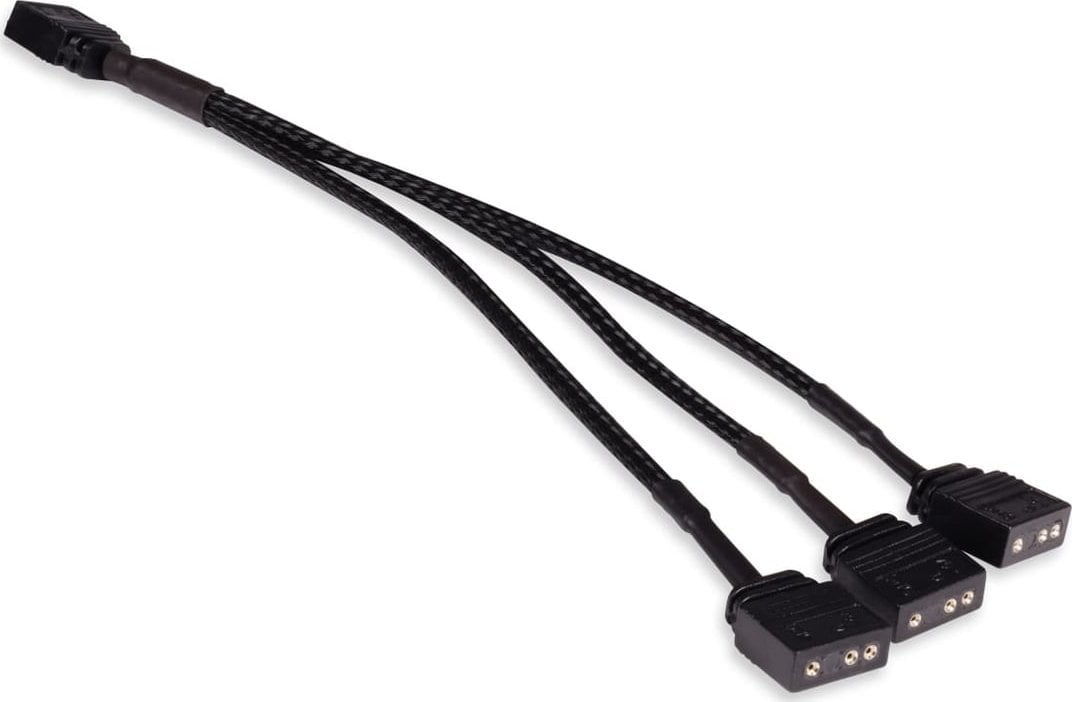 Alphacool Rozgałęźnik aRGB 3-Pin auf 3x 3-Pin 15cm Czarny