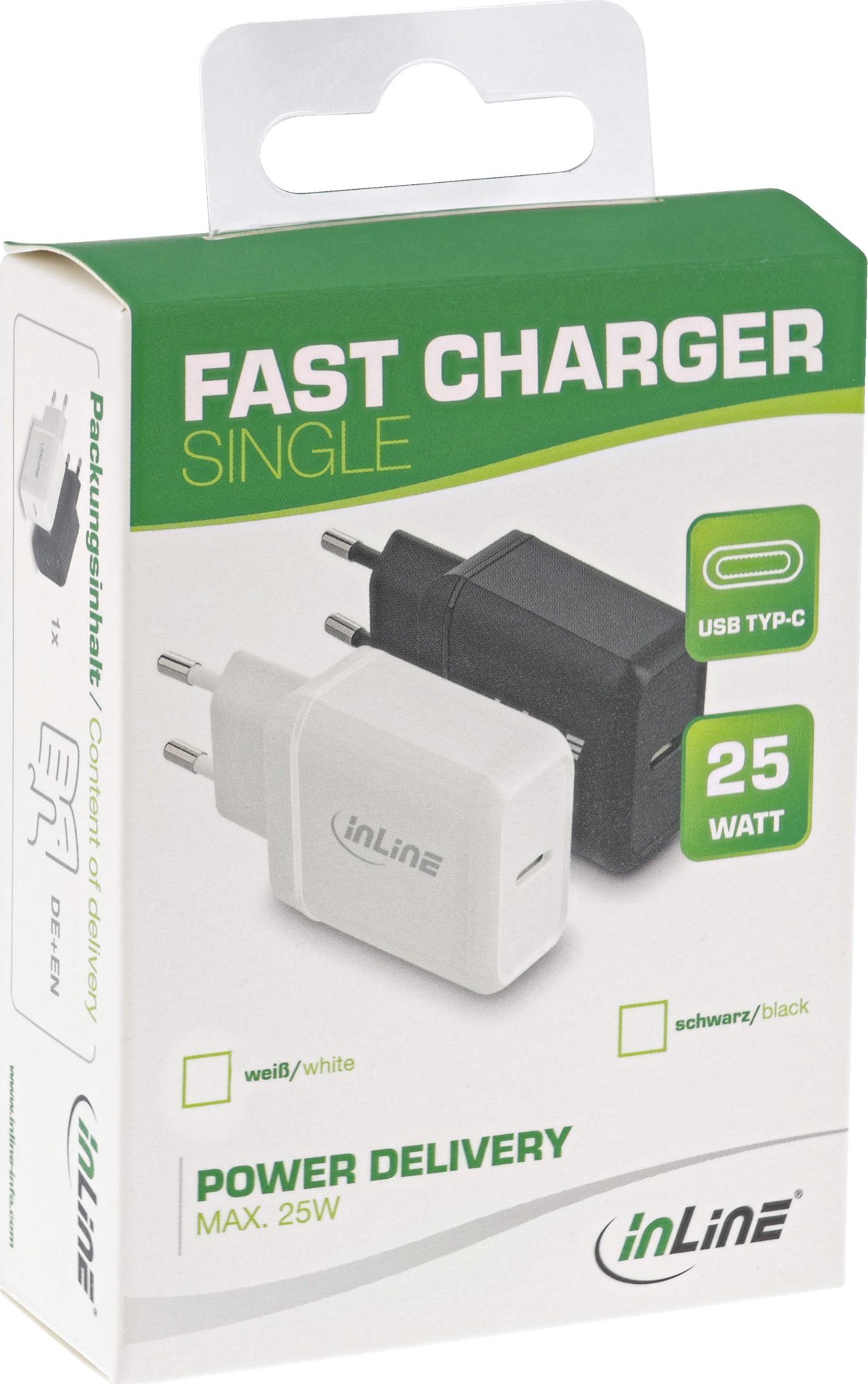 Ładowarka InLine InLine® USB PD Charger Single USB Type-C, Power Delivery, 25W, white