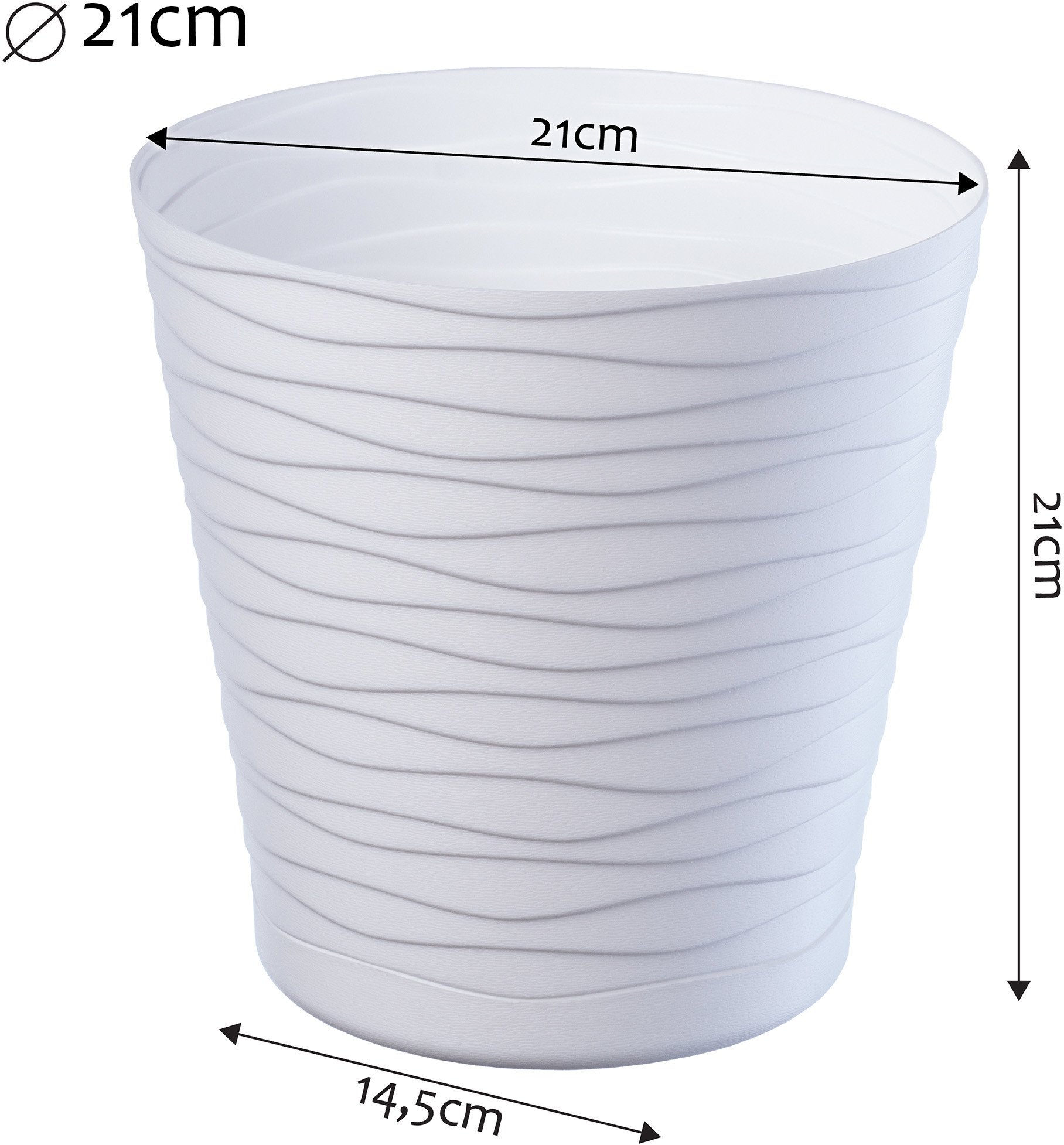 KADAX Doniczka Donica Na Kwiaty 21 cm Osłonka Z Podstawką Kwietnik Plastikowa