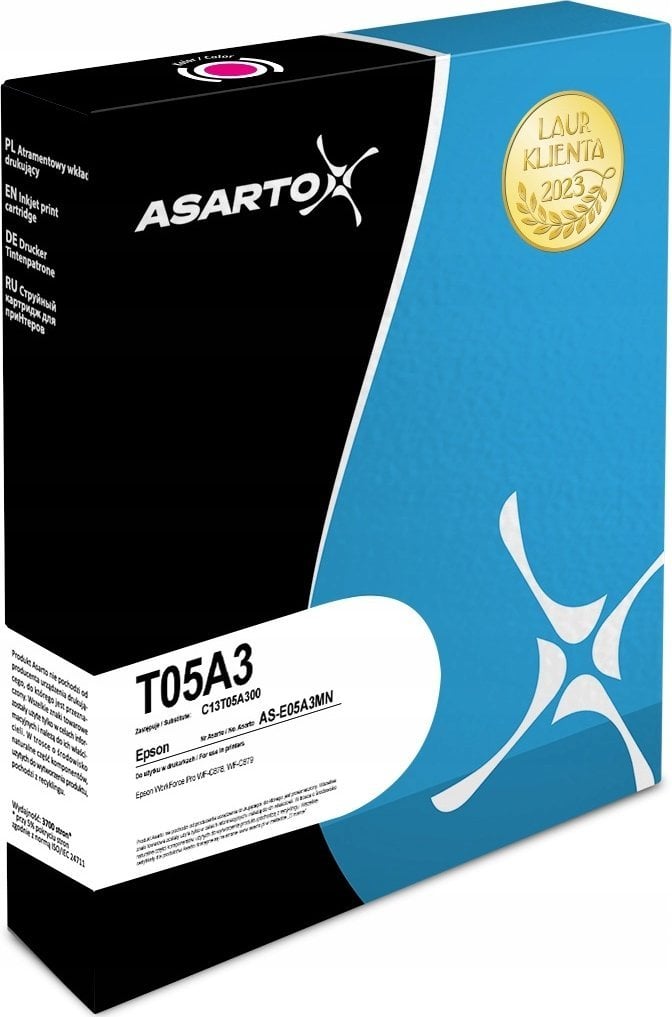 Tusz Asarto Tusz Asarto do Epson T05A3 | C13T05A300 | 20000 str. | magenta