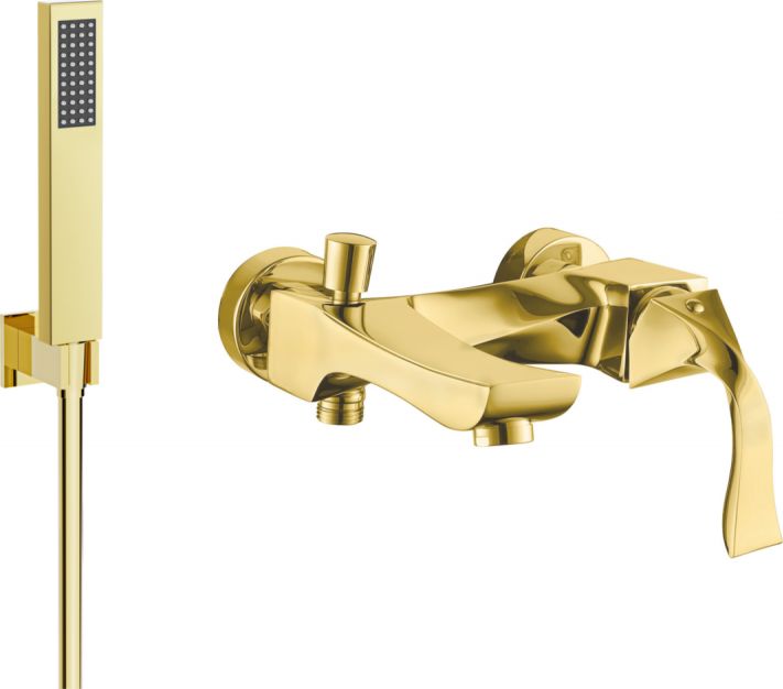 Bateria wannowa Mexen Mexen Estrella R02 bateria wannowa z zestawem prysznicowym, złota - 7233R02-50