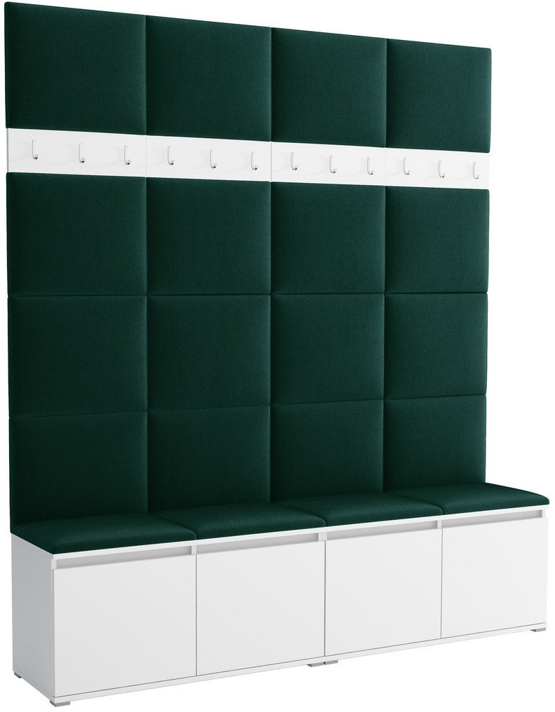 Tapicerowana garderoba Noris II - kolor biały + tkanina Trinity 28