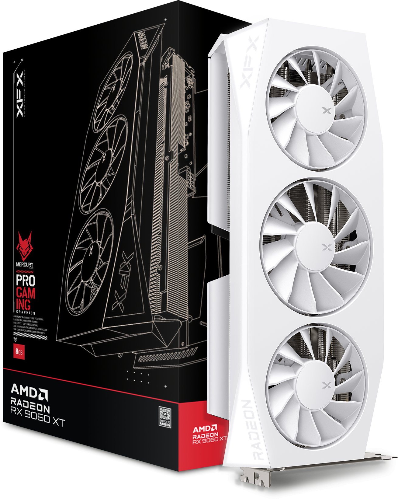 Karta graficzna XFX Mercury Radeon RX 9060 XT OC Gaming White 16GB GDDR6 (RX-96TMERCW9)