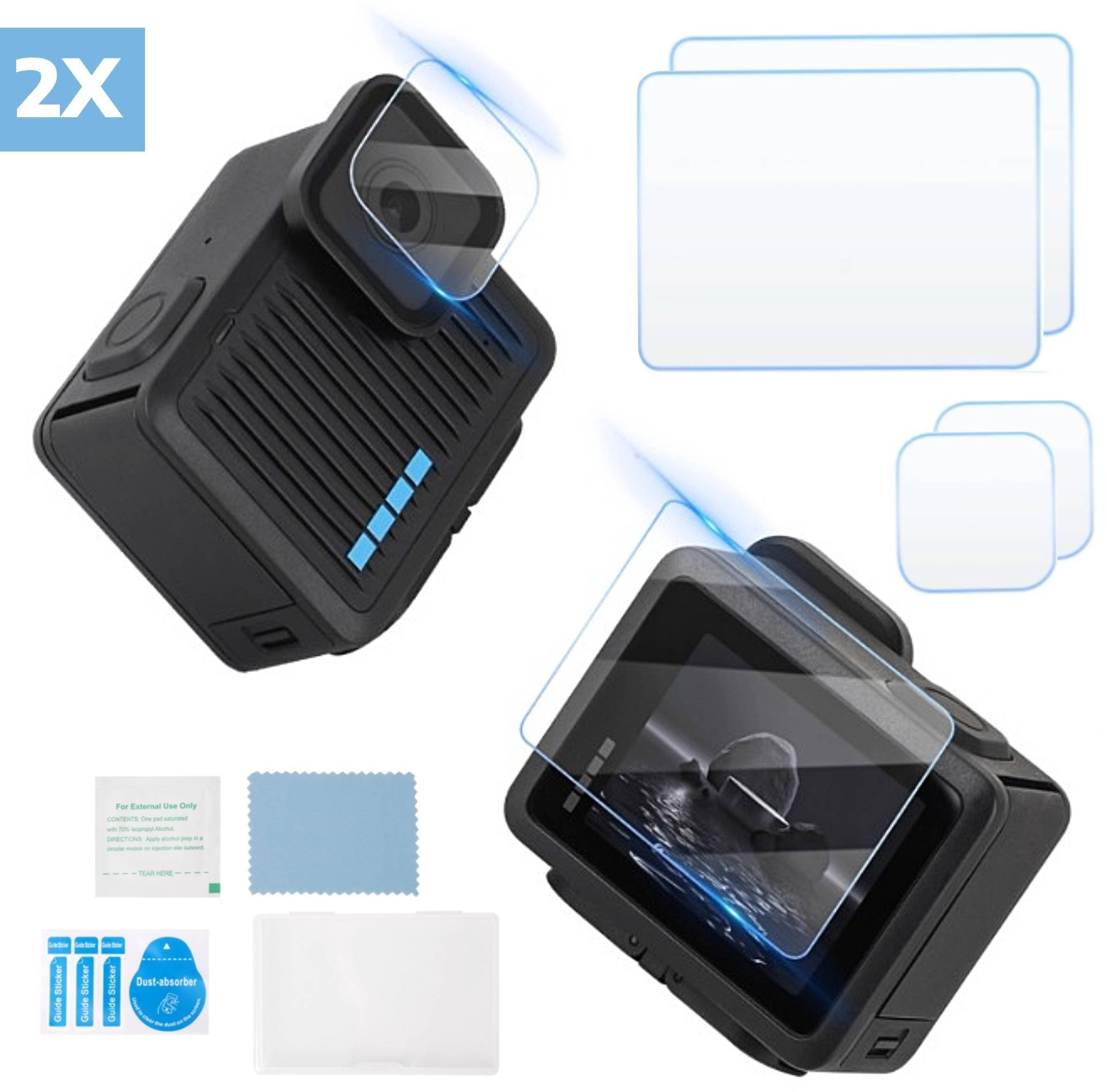 SunnyLife Zestaw 2x folia ochronna szkło hartowane na ekran i obiektyw do kamery GoPro Hero