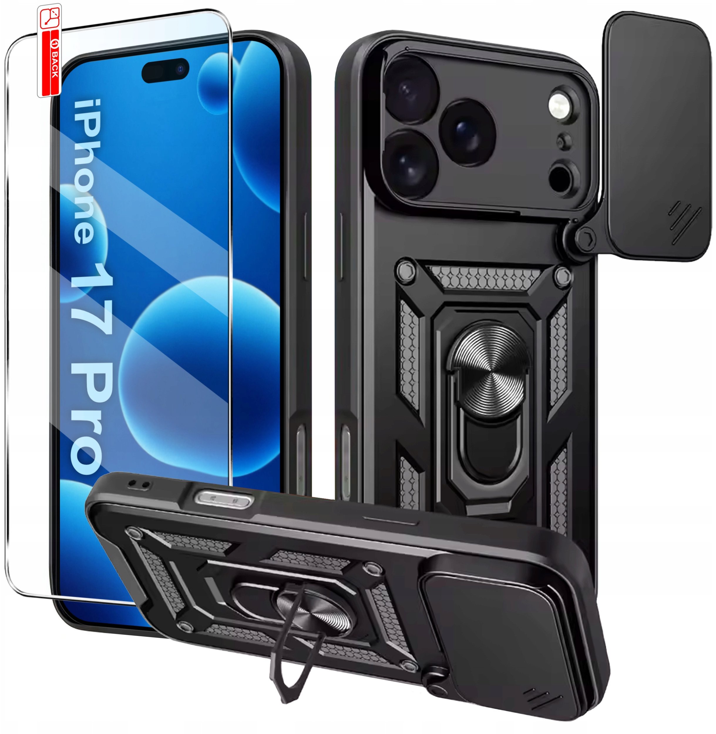 Etui PANCERNE do iPhone 17 Pro DEFENDER SLIDE CASE + SZKŁO 9H