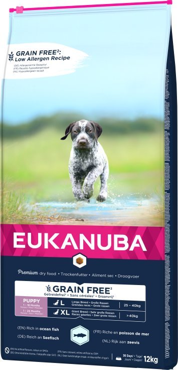 Eukanuba EUKANUBA Puppy large Grain Free ryba oceaniczna pies 12Kg
