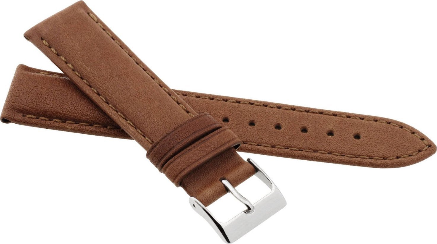 JVD Skórzany pasek do zegarka 18 mm JVD R42203-18 brązowy