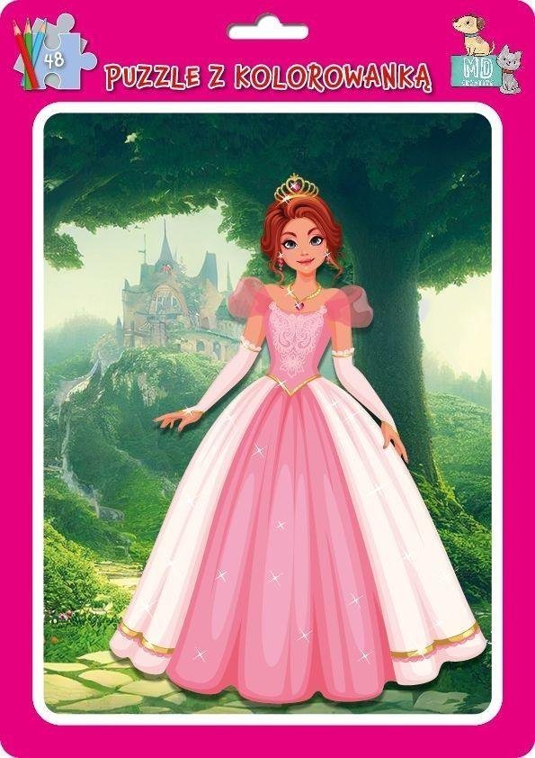 Teka Puzzle w ramce z kolorowank±. Księżniczki