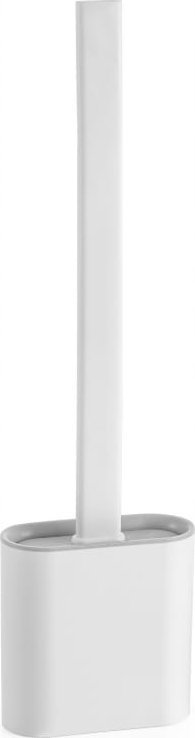 Szczotka do WC silikonowa 36,5x6,5cm stojąca Biała Matowa