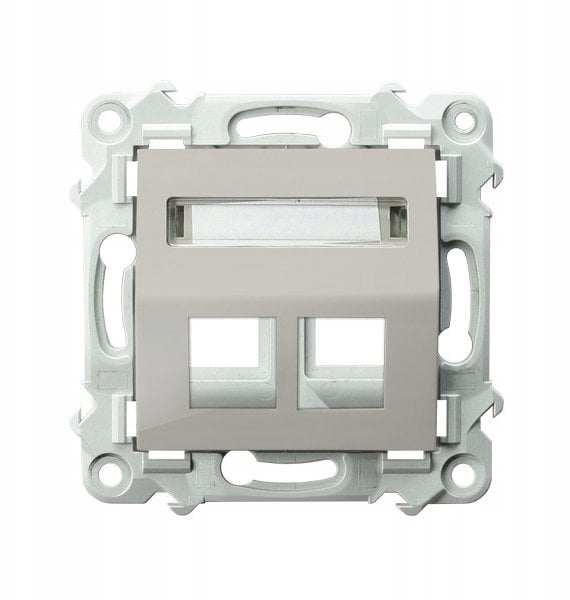 SZAFIR Obudowa gniazda podwójnego typu Keystone skośna kaszmirowy beż GPK-2ZS/p/83
