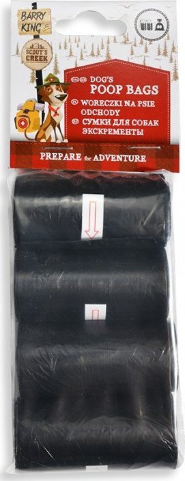 Barry King Woreczki na psie odchody, 4 rolki x 20szt, czarne
