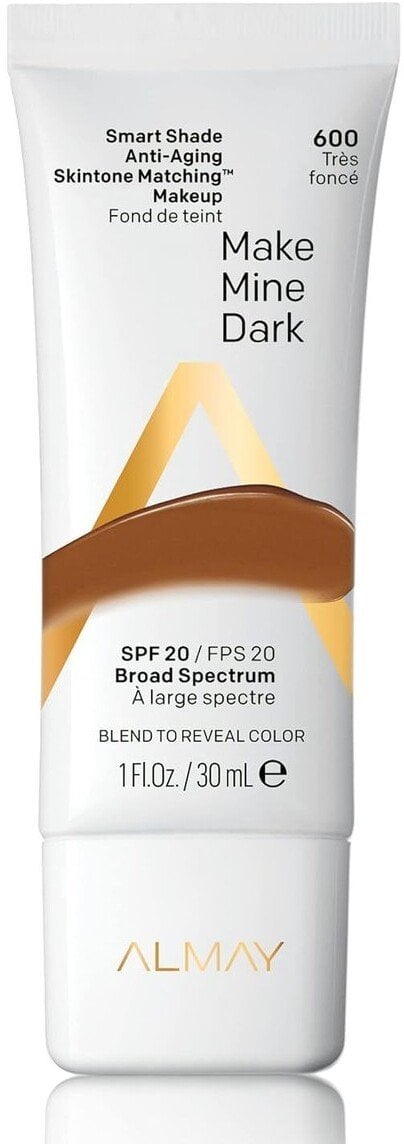 Almay, Smart Shade, Tone-matching, Liquid Foundation, 600, Make Mine Dark, 20 SPF, 30 ml For Women