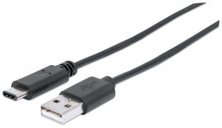 Kabel USB Manhattan USB-A - USB-C 3 m Czarny (354981)