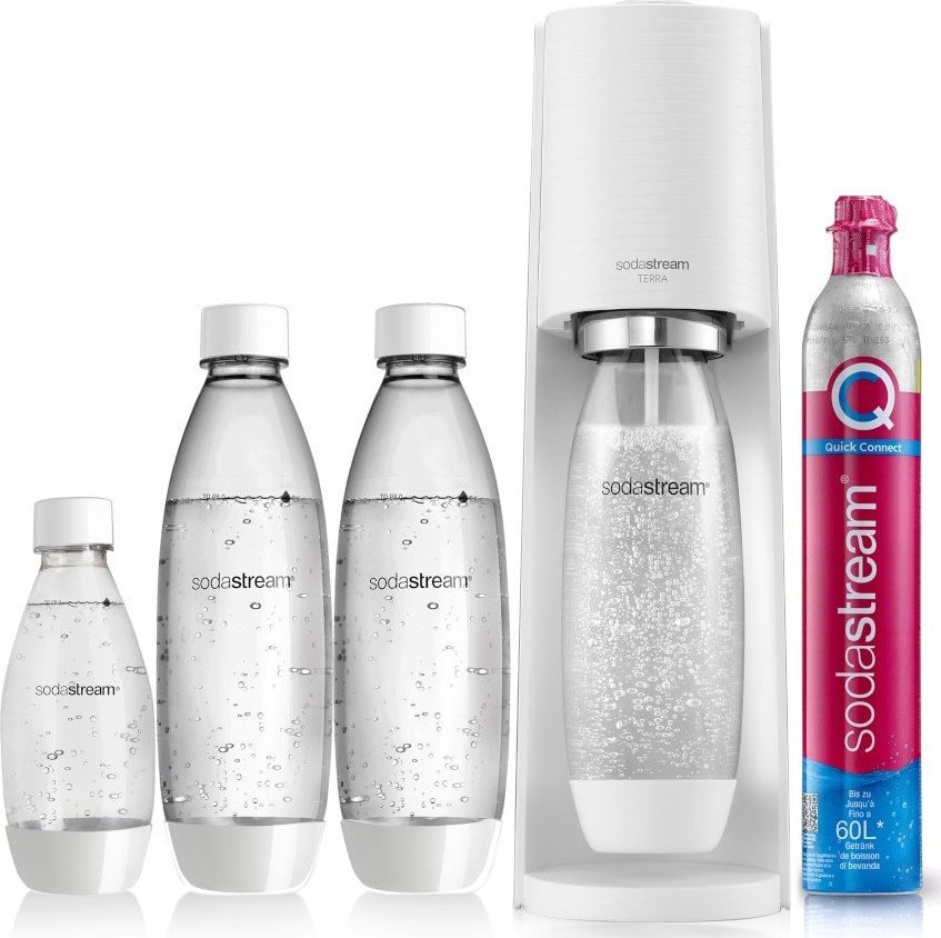 Saturator Sodastream Terra + 3 butelki + gaz Biały