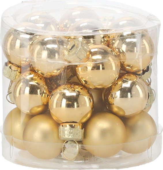 Chomik Bombki szklane choinkowe złote 2,5cm kpl. 24 szt.