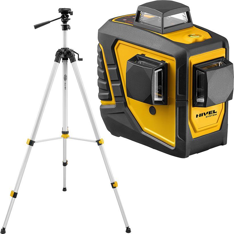 Nivel System Laser krzyżowy Nivel System CL3D-G 3x 360 (wiązka zielona) ze statywem korbowym SJJ-M1 EX